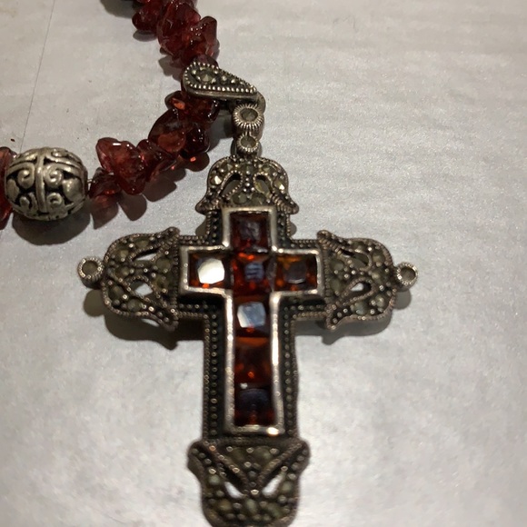 GARNET AND STERLING-SILVER set- - Picture 5 of 11